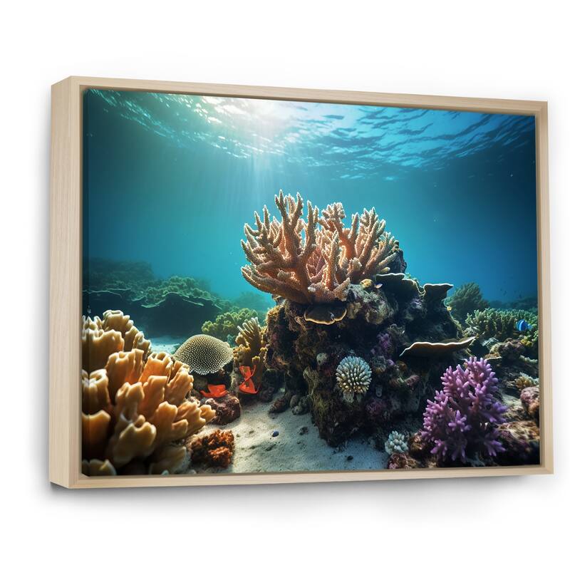 Designart "The Hidden Beauty Of Branching Corals" Coastal Coral Under